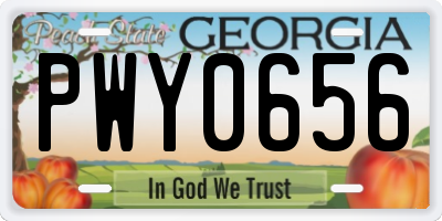 GA license plate PWY0656