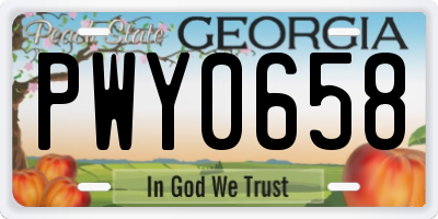 GA license plate PWY0658