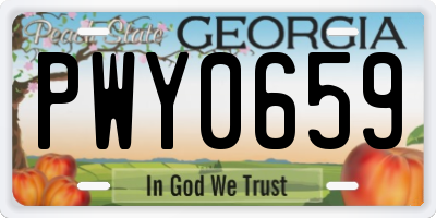 GA license plate PWY0659