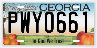 GA license plate PWY0661
