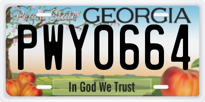 GA license plate PWY0664