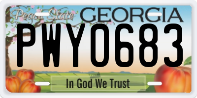 GA license plate PWY0683