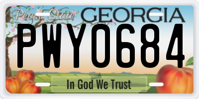 GA license plate PWY0684