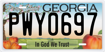 GA license plate PWY0697