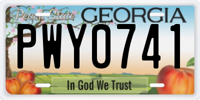 GA license plate PWY0741