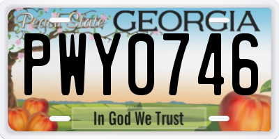 GA license plate PWY0746