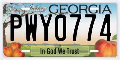 GA license plate PWY0774