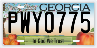 GA license plate PWY0775