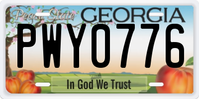 GA license plate PWY0776