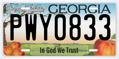 GA license plate PWY0833