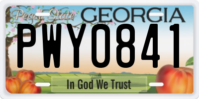 GA license plate PWY0841