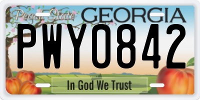 GA license plate PWY0842