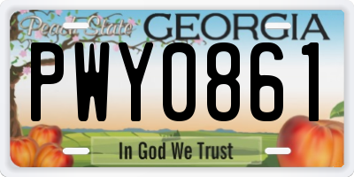 GA license plate PWY0861