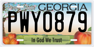 GA license plate PWY0879