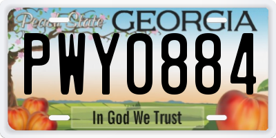GA license plate PWY0884