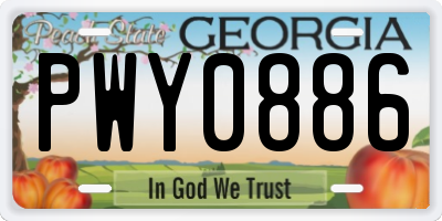 GA license plate PWY0886