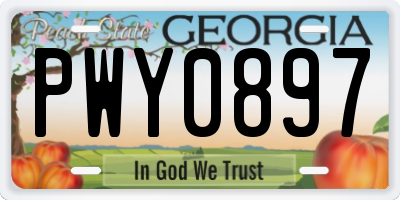 GA license plate PWY0897