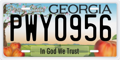 GA license plate PWY0956