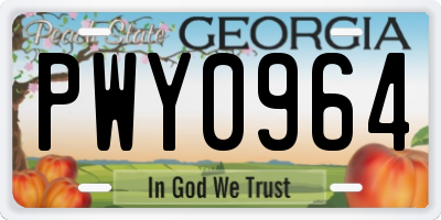 GA license plate PWY0964