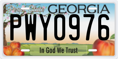 GA license plate PWY0976