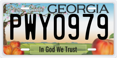 GA license plate PWY0979