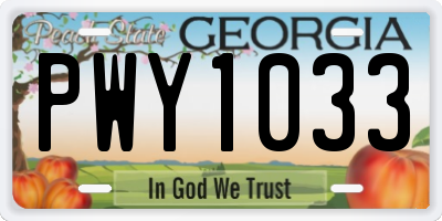 GA license plate PWY1033