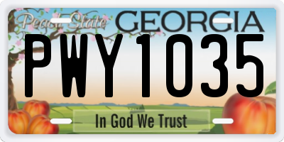 GA license plate PWY1035