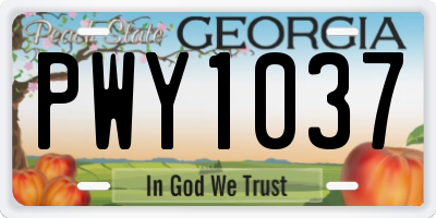 GA license plate PWY1037