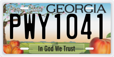 GA license plate PWY1041