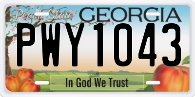 GA license plate PWY1043