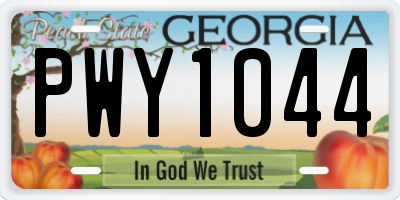GA license plate PWY1044