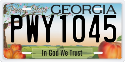 GA license plate PWY1045