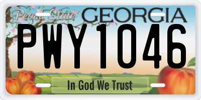 GA license plate PWY1046