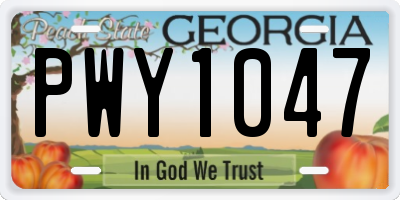 GA license plate PWY1047