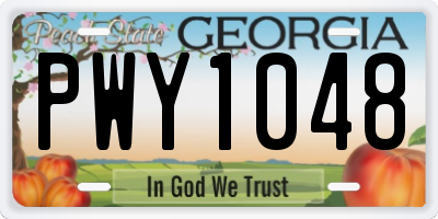 GA license plate PWY1048