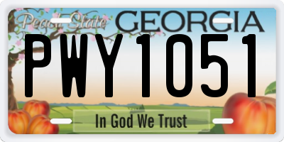 GA license plate PWY1051