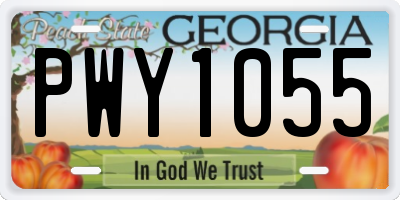 GA license plate PWY1055