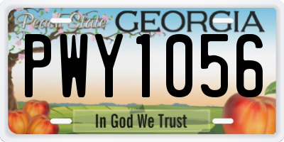 GA license plate PWY1056
