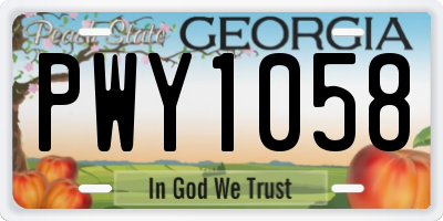 GA license plate PWY1058