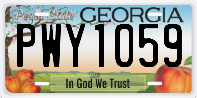 GA license plate PWY1059