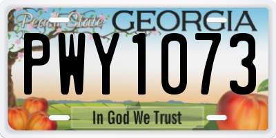 GA license plate PWY1073
