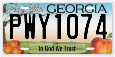 GA license plate PWY1074
