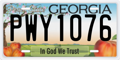 GA license plate PWY1076