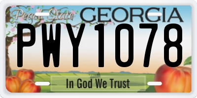 GA license plate PWY1078