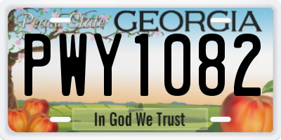 GA license plate PWY1082