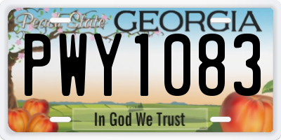 GA license plate PWY1083