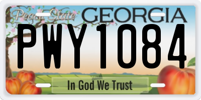 GA license plate PWY1084