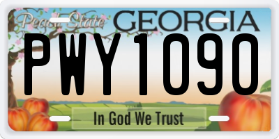 GA license plate PWY1090