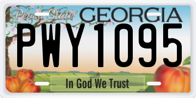 GA license plate PWY1095