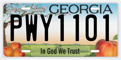 GA license plate PWY1101